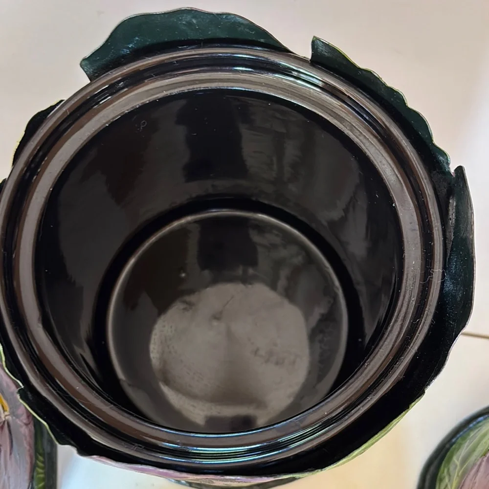 Floral Ceramic /Metal hand painted Canister Set - Multicolor - Picture 4 of 12